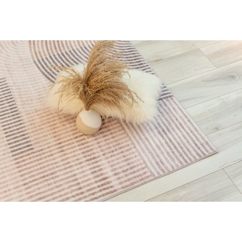 Rug Branch Minimalist Abstract Geometric Beige Brown Indoor Soft Area Rug