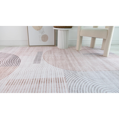 Rug Branch Minimalist Abstract Geometric Beige Brown Indoor Soft Area Rug