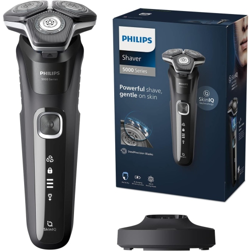 Image 1 de 5.. Rasoir avec ou sans mousse série 5000 de Philips avec socle de recharge, S5898/25