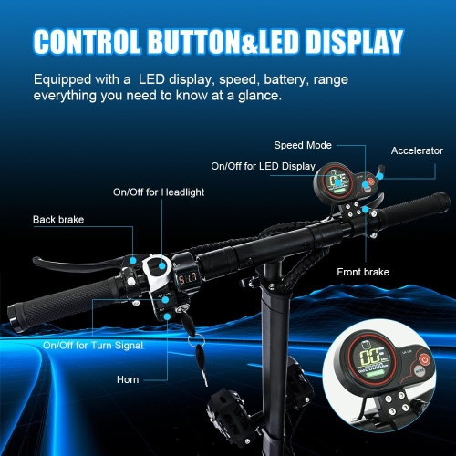 ZARDTON Electric Scooter,Foldable Electric Scooter for Adults with 1200W Motor,Turn Signals,32KM Range,Upto 45/50Km/h Speed,Commuting Escooter for