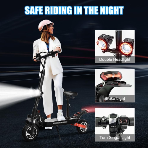 ZARDTON Electric Scooter,Foldable Electric Scooter for Adults with 1200W Motor,Turn Signals,32KM Range,Upto 45/50Km/h Speed,Commuting Escooter for