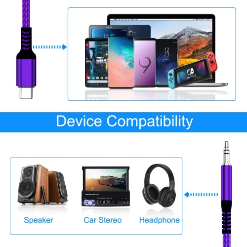 NIERBO USB C Aux Cable 4FT, Type C 3.5mm Jack Adapter, Audio Cord for Car Stereo, Headphone, iPhone 15, Samsung Galaxy S23 S22 S21 Ultra Plus Note