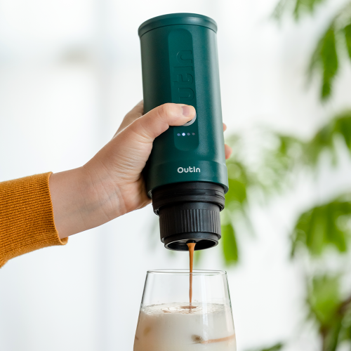 Outin Nano Portable Electric Espresso Machine, 3 Mins Fast Self-Heating, Mini Small, Christmas Gift, Coffee Maker, NS Capsule & Ground Coffee for