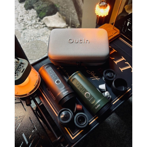 Outin Nano Portable Electric Espresso Machine, 3 Mins Fast Self-Heating, Mini Small, Christmas Gift, Coffee Maker, NS Capsule & Ground Coffee for