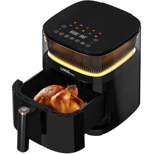 5L Air Fryer with View Window , 10-in-1 Electric Oil Free Airfryer Oven with Digital Touchscreen, Steam Air Technology and 10 Cooking Preset, 1500W