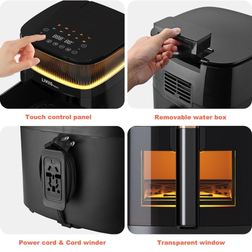 5L Air Fryer with View Window , 10-in-1 Electric Oil Free Airfryer Oven with Digital Touchscreen, Steam Air Technology and 10 Cooking Preset, 1500W