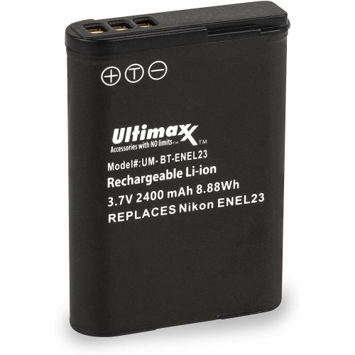 Batterie de remplacement et chargeur de voyage d'ULTIMAXX pour Nikon en-EL23