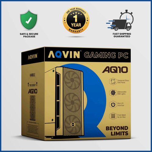Gaming PC AQVIN AQ10 Desktop Computer Tower - New 27 inch Curved Gaming Monitor| Core i7 CPU up to 4.00 GHz| 32GB RAM| 2TB SSD| GeForce GTX 1050Ti