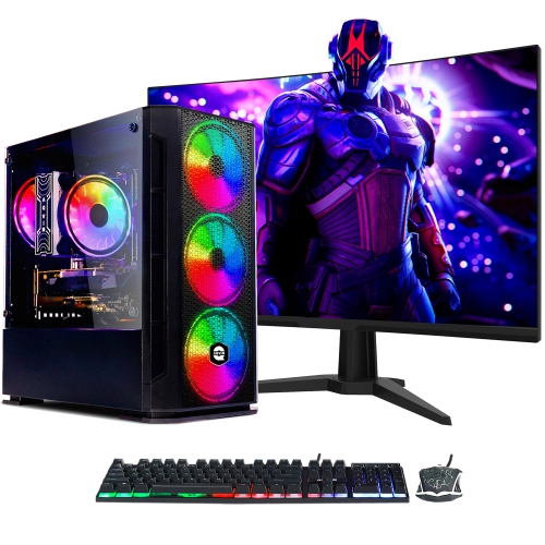 AQVIN AQ10 Gaming Desktop Computer PC Tower - Black| Intel Core i7 CPU, 32GB DDR4 RAM, 1TB SSD, GeForce GTX 1050Ti GPU, Windows 10 Pro, New 27 inch
