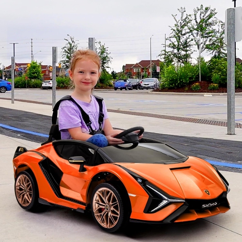Voltz Toys – jouet porteur 12 V pour enfants, Lamborghini SIAN officiel sous licence, voiture électrique alimentée par piles avec télécommande,