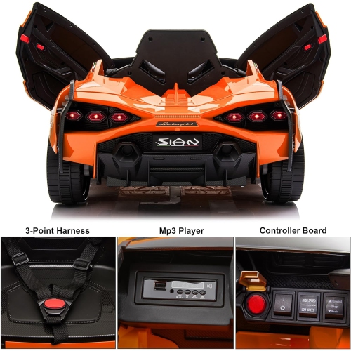 Voltz Toys – jouet porteur 12 V pour enfants, Lamborghini SIAN officiel sous licence, voiture électrique alimentée par piles avec télécommande,