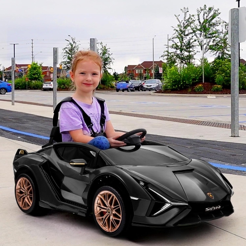 Voltz Toys 12V Ride On Car for Kids, Official Licensed Lamborghini SIAN, Battery Powered Electric Car with Remote Control, LED Lights and MP3 Player
