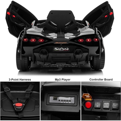 Voltz Toys 12V Ride On Car for Kids, Official Licensed Lamborghini SIAN, Battery Powered Electric Car with Remote Control, LED Lights and MP3 Player
