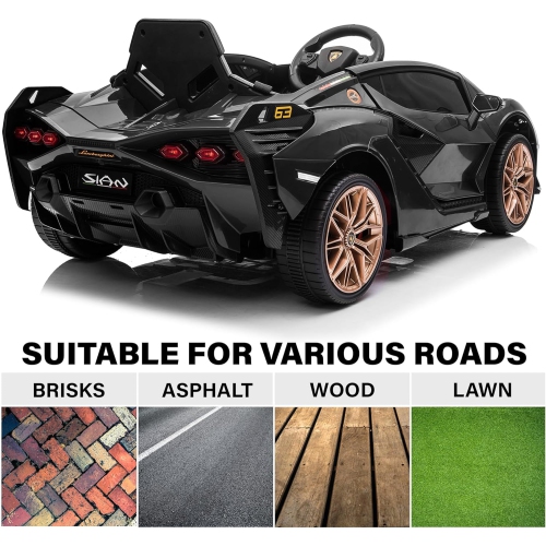 Voltz Toys 12V Ride On Car for Kids, Official Licensed Lamborghini SIAN, Battery Powered Electric Car with Remote Control, LED Lights and MP3 Player