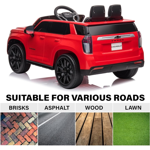 Voltz Toys Ride on Car, 12V Licensed Chevrolet Tahoe Kids Ride on Car with Remote Control, LED Lights, Horn and Music, Battery Powered Electric