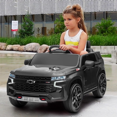 Voltz Toys Ride on Car, 12V Licensed Chevrolet Tahoe Kids Ride on Car with Remote Control, LED Lights, Horn and Music, Battery Powered Electric