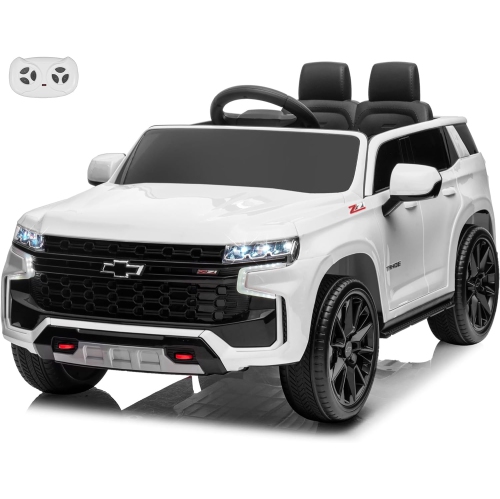 Voltz Toys Ride on Car, 12V Licensed Chevrolet Tahoe Kids Ride on Car with Remote Control, LED Lights, Horn and Music, Battery Powered Electric