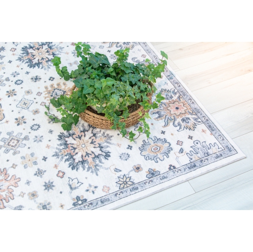 Rug Branch Vintage Traditional Distressed Cream Gold Indoor Soft Area Rug