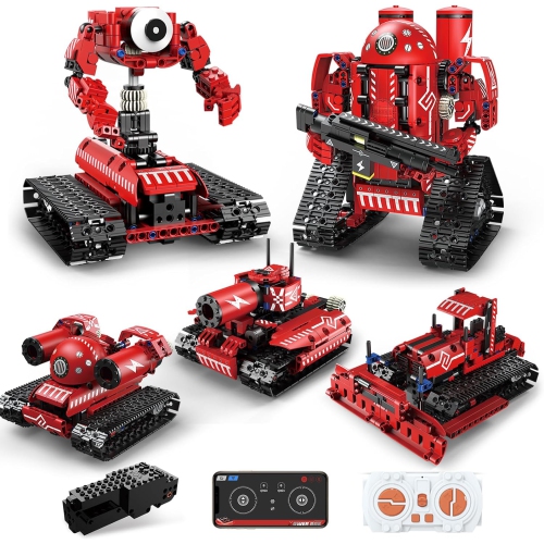 HLD Stem Robot Projects Educational 5-In-1 Toys for 8-14 Year Old Boys Girls, Programmable Building Block Set With Remote & App Control (495 PCs)
