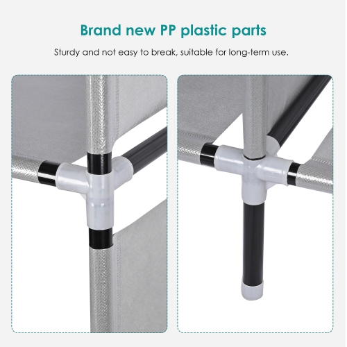 Range-vêtements portatifs pour chambre à coucher et garde-robe, range-vêtements en tissu non tissé avec grande tringle, 12 tablettes de rangement et