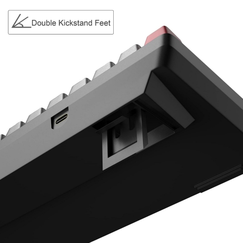 Portable 60% Mechanical Gaming Keyboard, LED Backlit Compact 68 Keys Mini Wired Office Keyboard with Red Switch for Windows Laptop PC Mac - Black