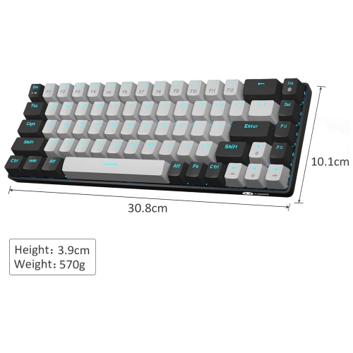 Portable 60% Mechanical Gaming Keyboard, LED Backlit Compact 68 Keys Mini Wired Office Keyboard with Red Switch for Windows Laptop PC Mac - Black