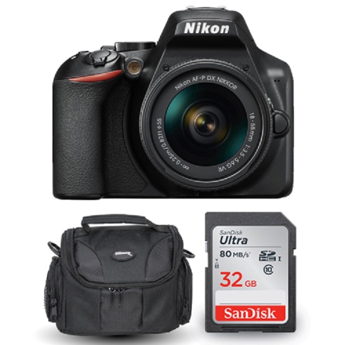 Appareil photo reflex numérique D3500 de Nikon avec objectif VR 18&nbsp;mm de 55&nbsp;mm, 1590&nbsp;mm, carte 32&nbsp;Go de Sandisk et étui pour