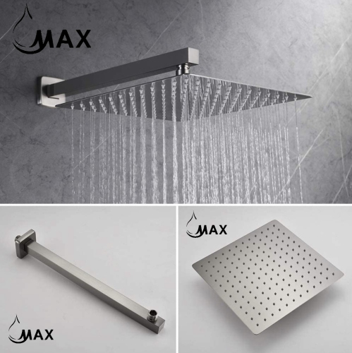 MAX Faucets Ceiling Tub Shower System Three Functions With Valve Brushed Nickel Finish