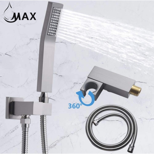 MAX Faucets Ceiling Tub Shower System Three Functions With Valve Brushed Nickel Finish