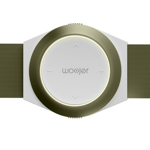 Ensemble avec bague et ceinture de Woojer, vert sauge