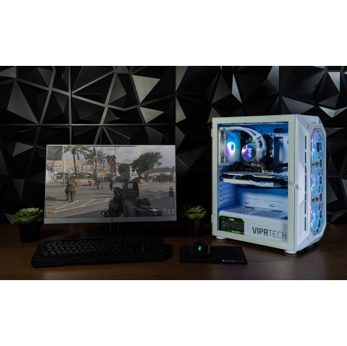 ViprTech Ghost 3.0 Liquid-Cooled PC - AMD Ryzen 5 5600X, RTX 5060 8GB, 16GB DDR4 3200, 1TB NVMe SSD, VR-Ready, Streaming, Win 11, Gaming Desktop