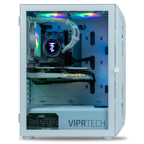 ViprTech Ghost 3.0 Liquid-Cooled PC - AMD Ryzen 5 5600X, RTX 5060 8GB, 16GB DDR4 3200, 1TB NVMe SSD, VR-Ready, Streaming, Win 11, Gaming Desktop
