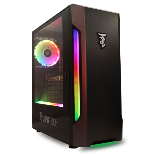 ViprTech Plus Gaming PC Desktop Computer - Intel Core i7, NVIDIA GTX 650, 8GB RAM, 500GB HDD, WiFi, RGB Lighting, 1 Year Warranty, Black