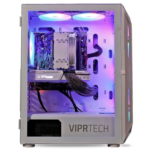 ViprTech Ghost 2.0 Gaming PC - AMD Ryzen 5 5600, RTX 3060 12GB, 16GB DDR4 3200, 1TB NVMe SSD, 600W Gold, VR-Ready, Streaming, RGB, Win 11, White