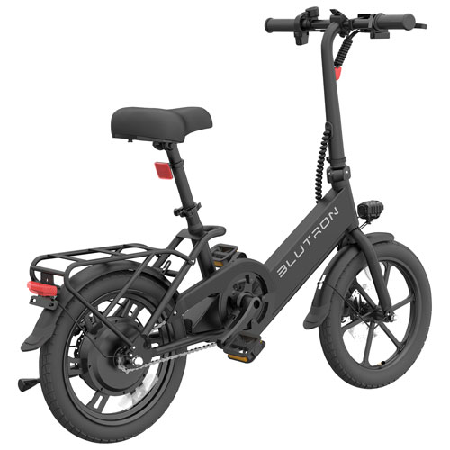 Blutron EB350F 350W Foldable Compact Electric Bike - Black - Exclusive Retail Partner