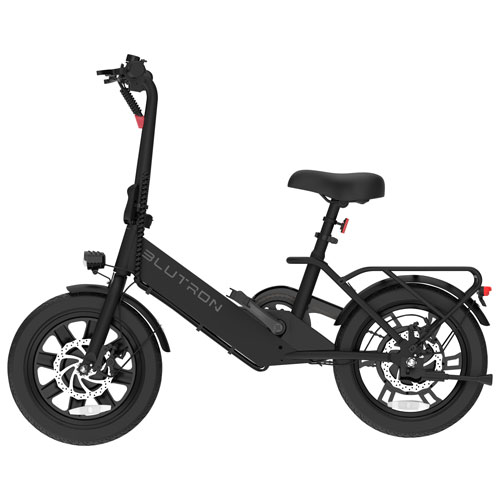 Blutron EB350F 350W Foldable Compact Electric Bike - Black - Exclusive Retail Partner
