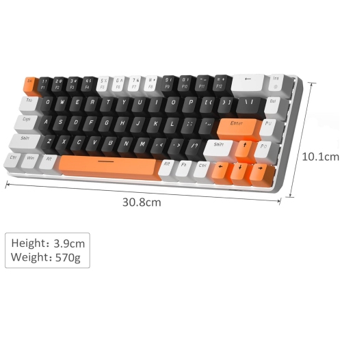 Portable 60% Mechanical Gaming Keyboard, LED Backlit Compact 68 Keys Mini Wired Office Keyboard with Red Switch for Windows Laptop PC Mac -