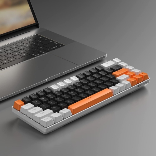 Portable 60% Mechanical Gaming Keyboard, LED Backlit Compact 68 Keys Mini Wired Office Keyboard with Red Switch for Windows Laptop PC Mac -