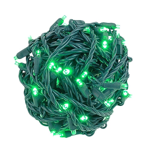 Novelty Lights 34ft 100 LED Coaxial Christmas Mini Lights on Green Wire, 4" Spacing, Commercial Grade Indoor/Outdoor Holiday Light String, Power