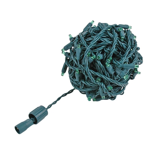 Novelty Lights 34ft 100 LED Coaxial Christmas Mini Lights on Green Wire, 4" Spacing, Commercial Grade Indoor/Outdoor Holiday Light String, Power