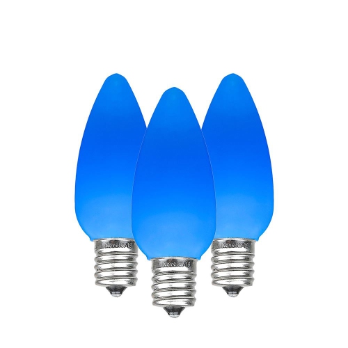 Novelty Lights 25 Pack C9 Ceramic Style LED Christmas Lights, Opaque Replacement Bulbs with E17 Base, Shatterproof Plastic, 3 Ultra-Bright SMDs Per