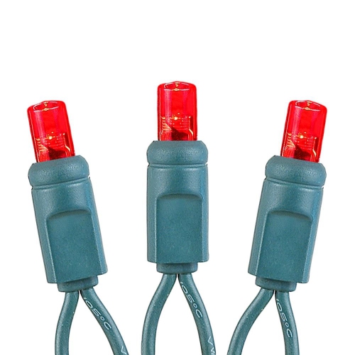 Mini lumières de Noël coaxiales 50 pi 100 LED sur fil vert, espacement de 6 po, guirlande de lumières de Noël intérieure/extérieure de