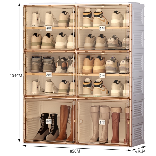 AntBox Shoe Cabinet 5 layers 10 grids Portable Shoe Organizers Storage Boxes with Magnetic Door, Easy Assembly