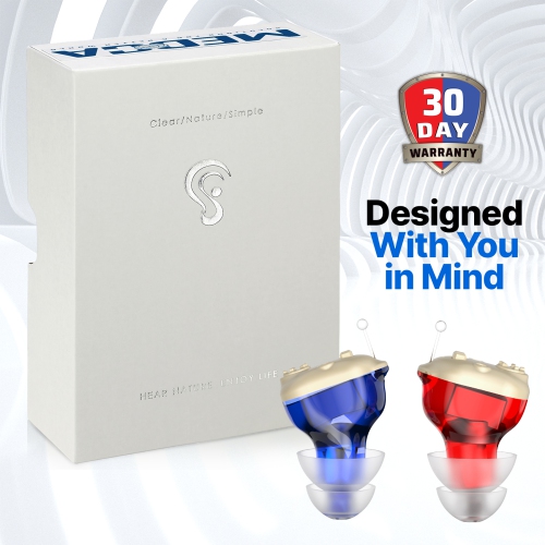 Rechargeable Digital Hearing Amplifier Aid - MZ-C400 Mini Personal Sound Amplification Device for Adults and Seniors - Fully CIC Inner-Ear Latest