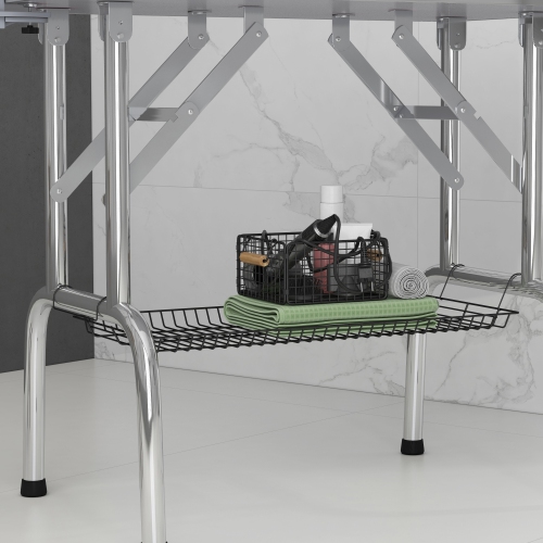 PawHut 36" Dog Grooming Table with Adjustable Grooming Arm, Pet Grooming Table for Dogs with Storage Shelf, Foldable Design, Pink