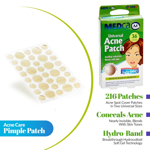 Acne Care Pimple Patch Absorbing Cover - Hydrocolloid Bandages Two Universal Sizes, Acne Spot Treatment for Face & Skin Spot Patch That Conceals