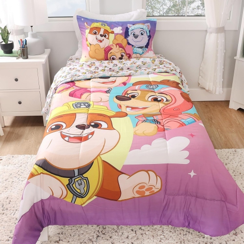 Paw Patrol Skye Kids Bedding Sheet Set with Reversible Comforter Twin Bed  in Bag 4 Pcs Set for Kids