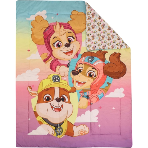 Paw Patrol Skye Kids Bedding Sheet Set with Reversible Comforter Twin Bed in Bag 4 Pcs Set for Kids