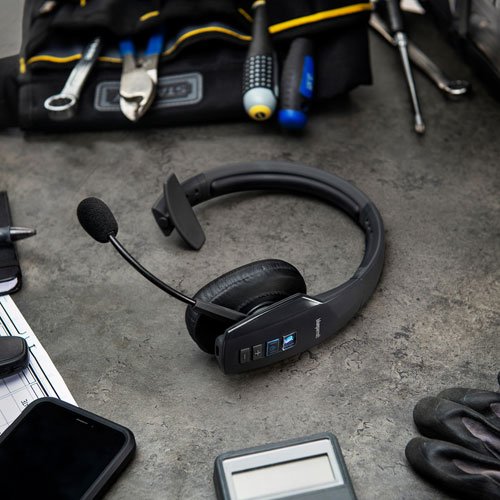 BlueParrott B450-XT Wireless Bluetooth Mono Headset with 96% Noise-Cancelling Microphone & Padded Headband