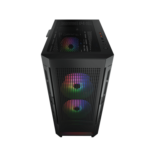 Cougar AIRFACE RGB Mid Tower ATX Computer Case, Tempered Glass Side Panel, 3 x 120mm ARGB Fans Pre-Installed, Black